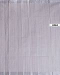Handloom Kovai Cotton Saree with Subtle Striped Pattern - Light Grey