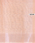 Handloom Kovai Cotton Saree with Subtle Striped Pattern - Peach
