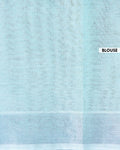 Handloom Kovai Cotton Saree with Subtle Striped Pattern - Sky Blue