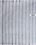 Handloom Kovai Cotton Saree with Subtle Striped Weave and Contrast Border - Grey