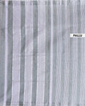Handloom Kovai Cotton Saree with Subtle Striped Weave and Contrast Border - Grey
