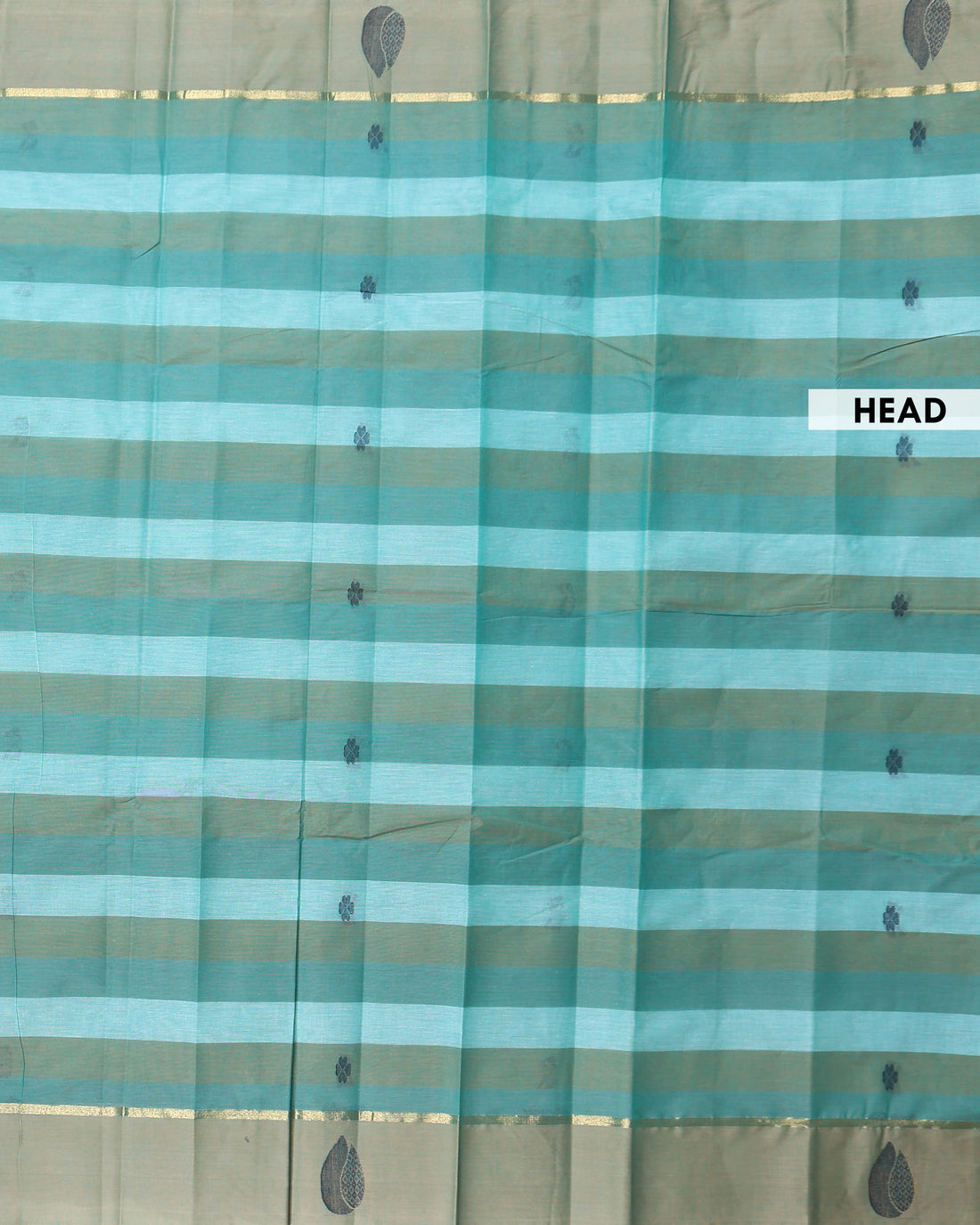 Handloom Venkatagiri Handloom Cotton Saree with Bold Check Pattern and Subtle Woven Motifs - Green