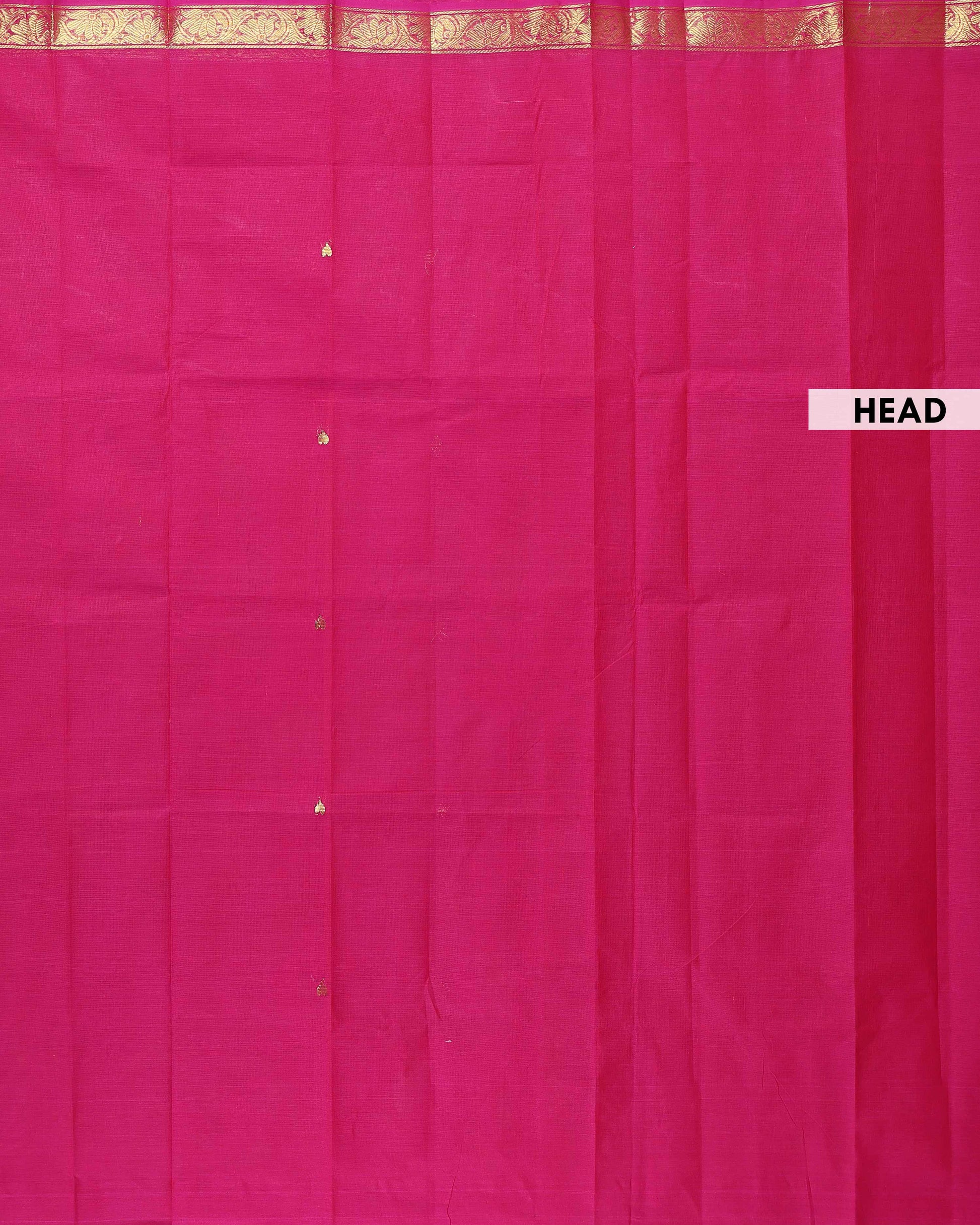 Handloom Venkatagiri Handloom Cotton Saree with Zari Butta and Traditional Woven Zari Border - Pink