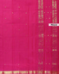 Handloom Venkatagiri Handloom Cotton Saree with Zari Butta and Traditional Woven Zari Border - Pink