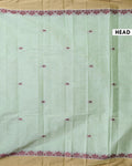 Handwoven Kovai Cotton Saree Subtle Body Buttas and Traditional Border - Light Green
