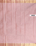 Handwoven Kovai Cotton Saree with Striped Pattern and Zari Border - Orange