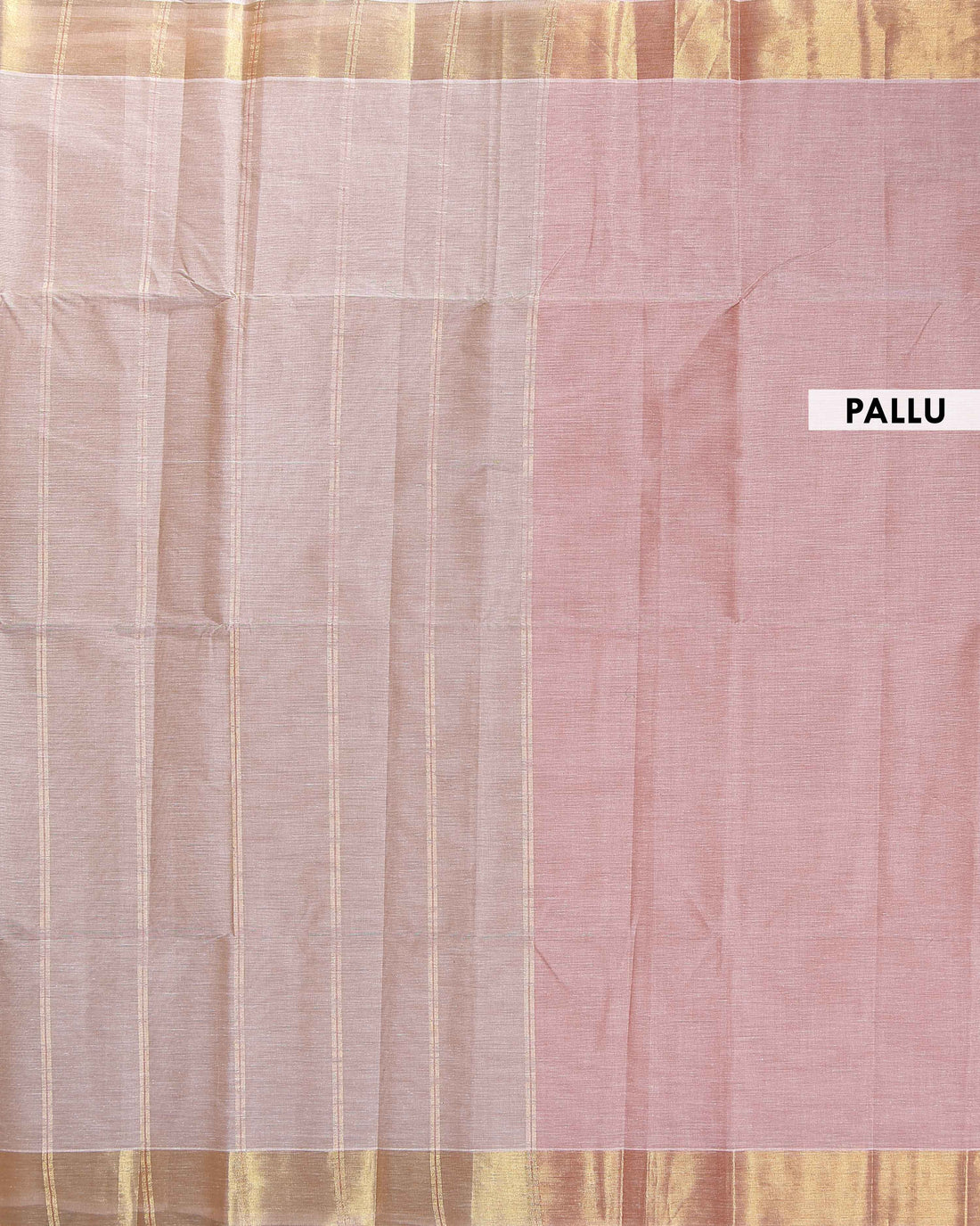 Handwoven Kovai Cotton Saree with Striped Pattern and Zari Border - Orange
