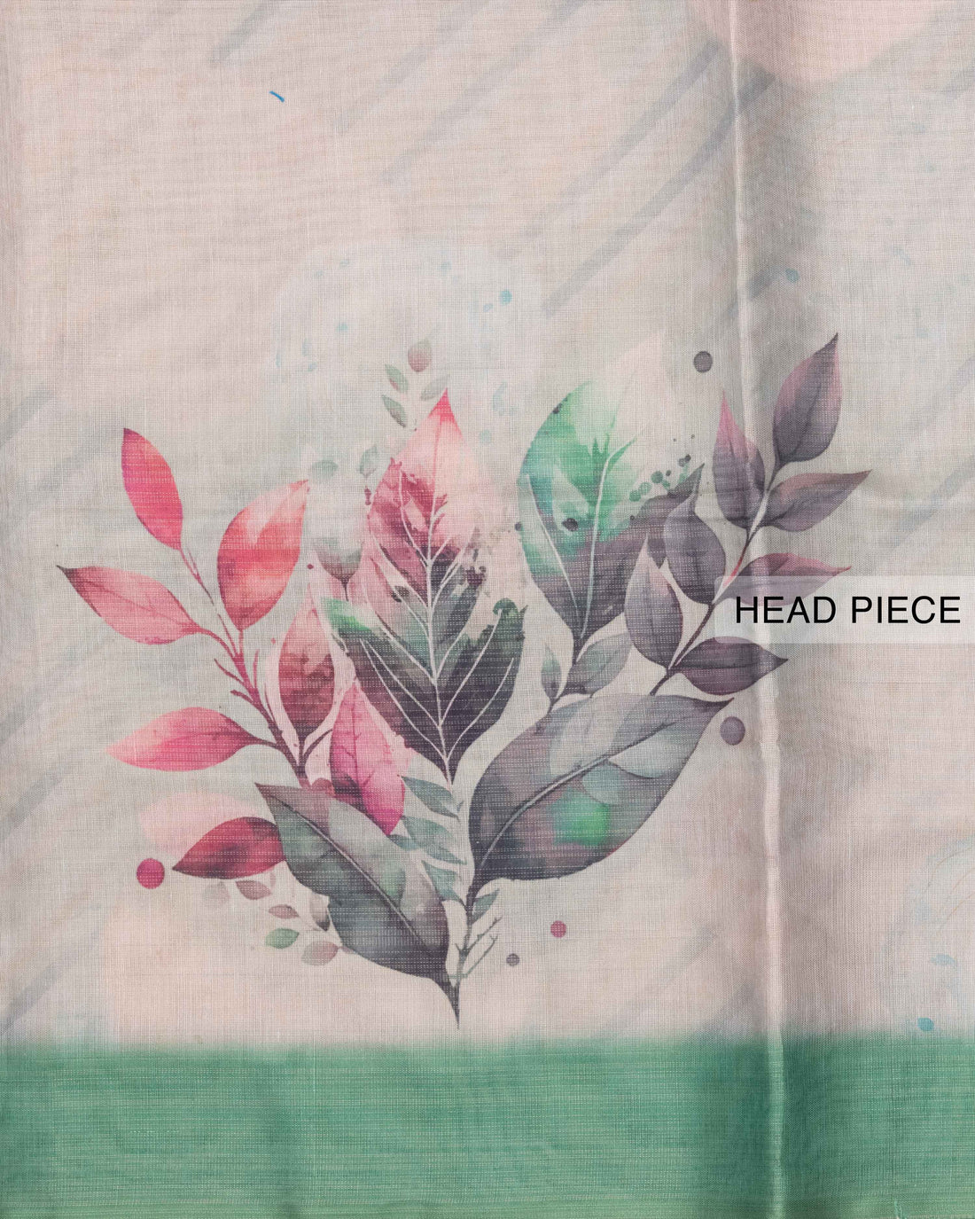 Ethnic Floral Printed Tissue Saree - Green