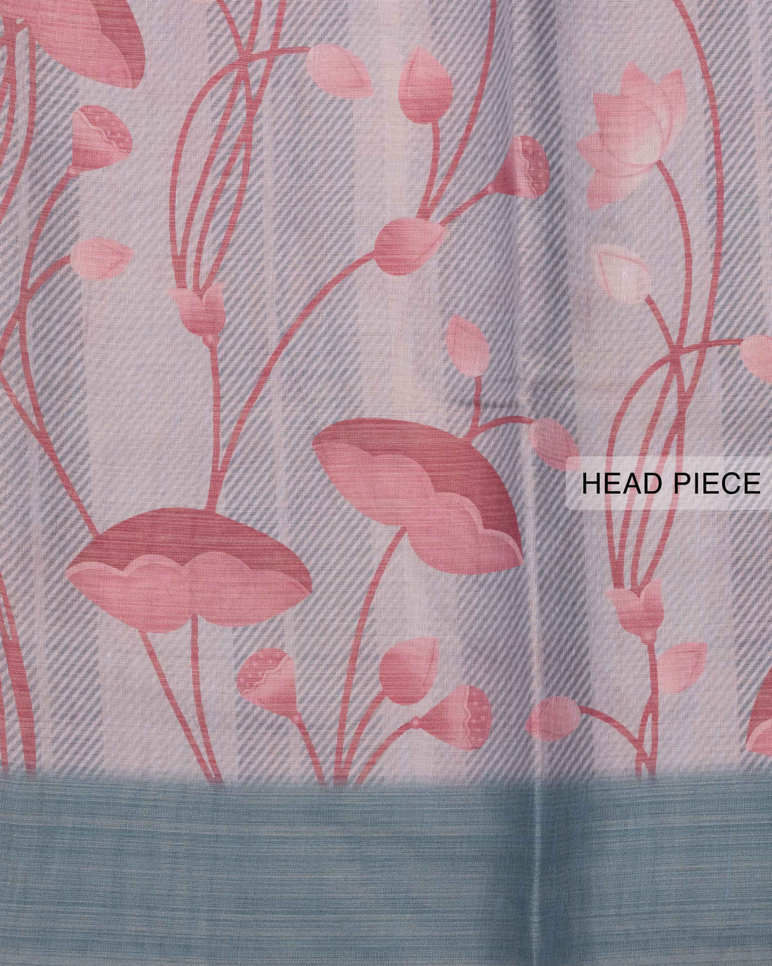 Ethnic Floral Printed Tissue Saree - Green