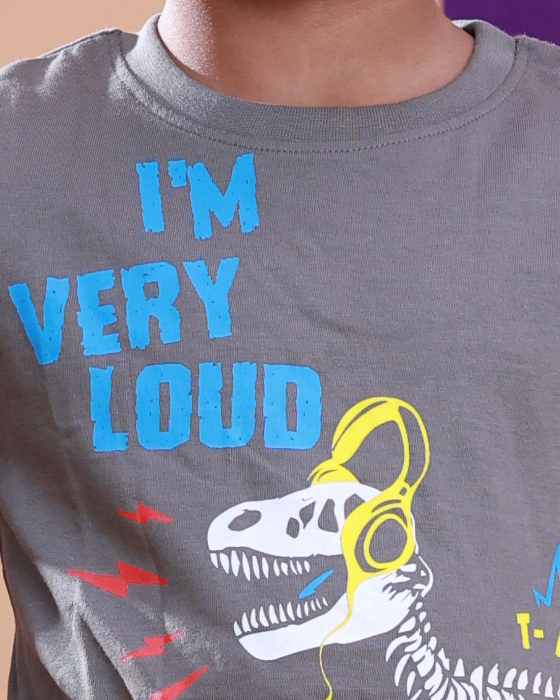 Boys Festive Stylish Printed T- Shirt - Dark Grey