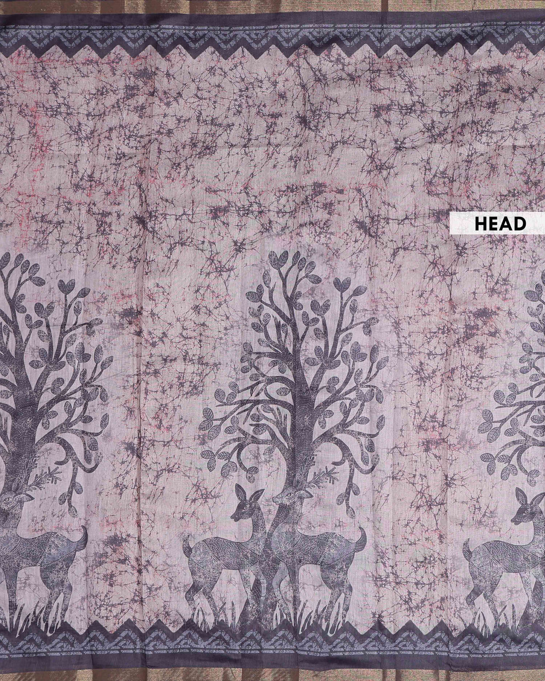 Elegant Semi-Silk Saree with Traditional Printed Design and Geometric Border - Grey