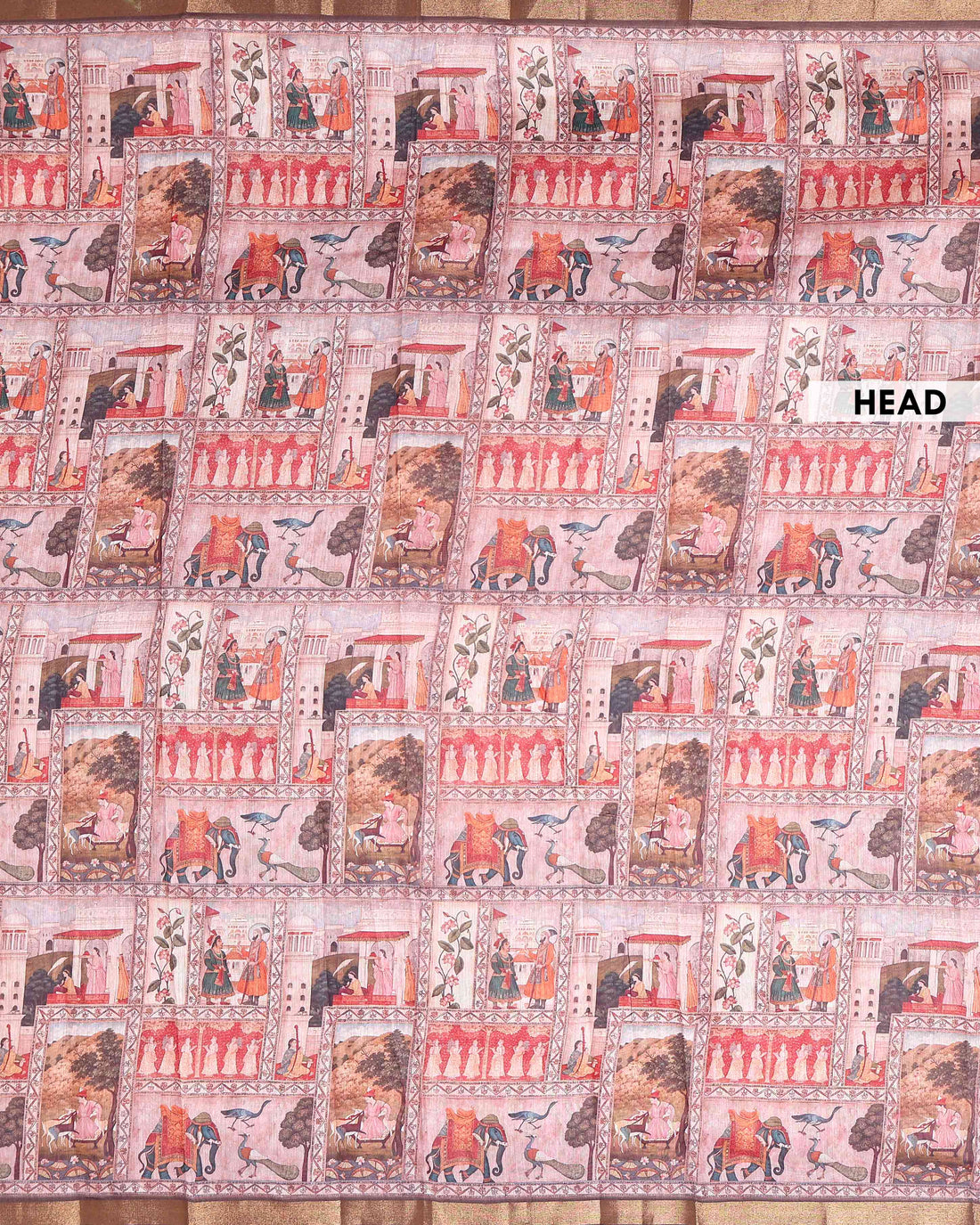 Elegant Semi-Silk Saree with Handloom-Style Weave and Traditional Patterns - Light Brown