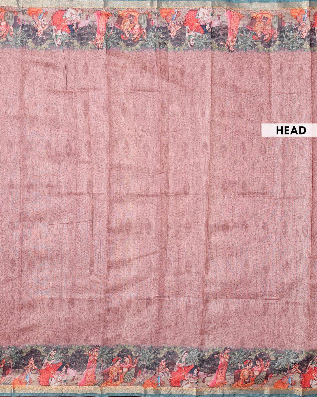 Elegant Semi-Silk Saree with Traditional Border Print - Light Pink