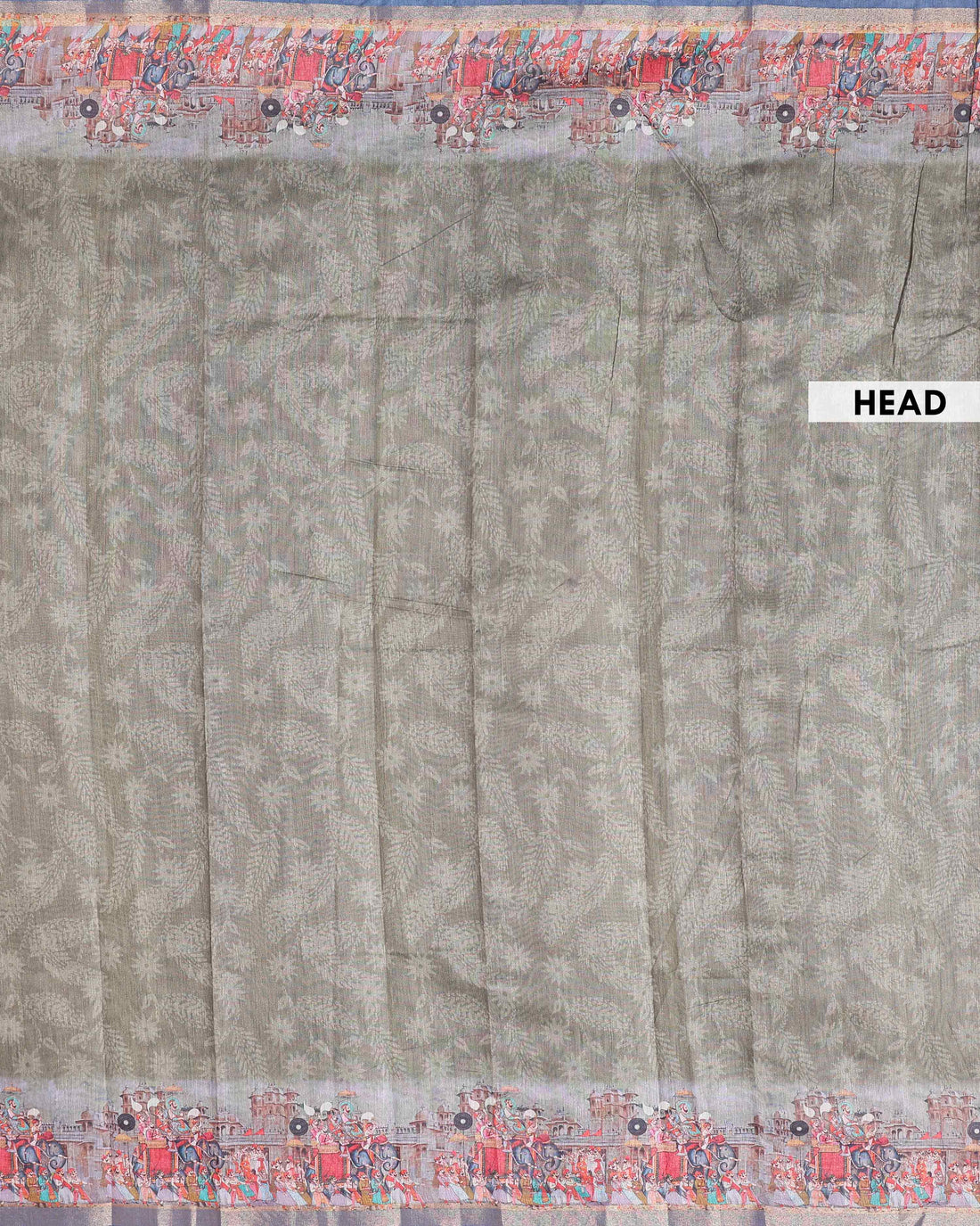 Elegant Semi-Silk Saree with Traditional Border Print - Green