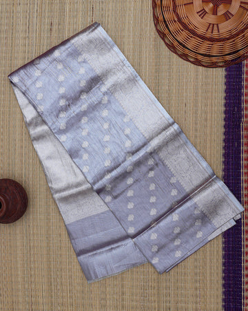 Ethnic Printed Tissue Saree - Purple
