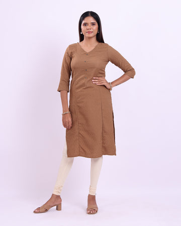 Designer Light Brown Women's Kurti