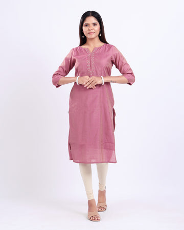 Designer Onion Pink Women's Kurti