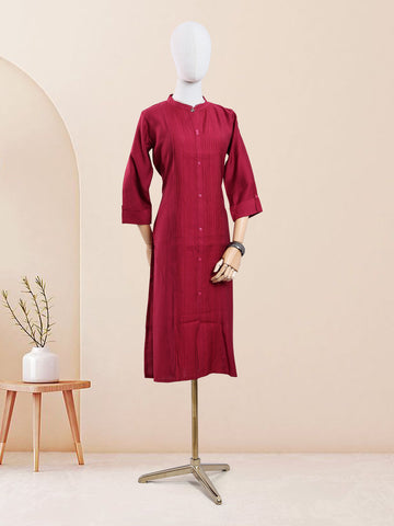 Designer Maroon Color Stripes Women's Kurti