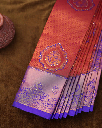 Exquisite Copper Zari Aparna Silk Saree with Traditional Paisley Motifs - Maroon