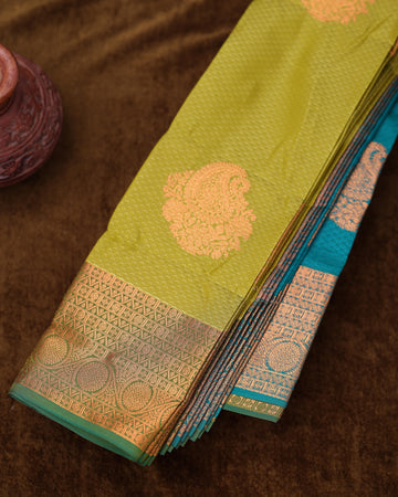 Green Colour Copper Zari Aparna Saree
