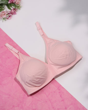 Seamless Non-Wired Everyday Support Bra - Pink