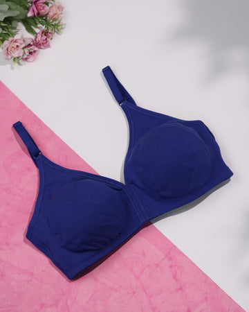 Seamless Non-Wired Everyday Support Bra - Blue