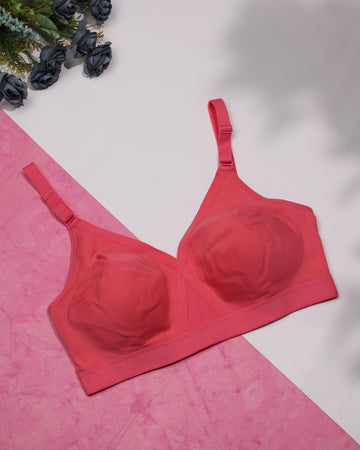 Seamless Non-Wired Everyday Support Bra - Pink