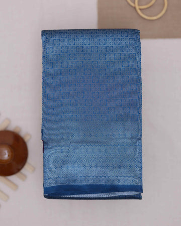 Blue color lichi silk saree