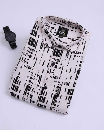 Rocx Men's Abstract Printed Regular Fit Full Sleeve Casual Shirt with Spread Collar - Multi