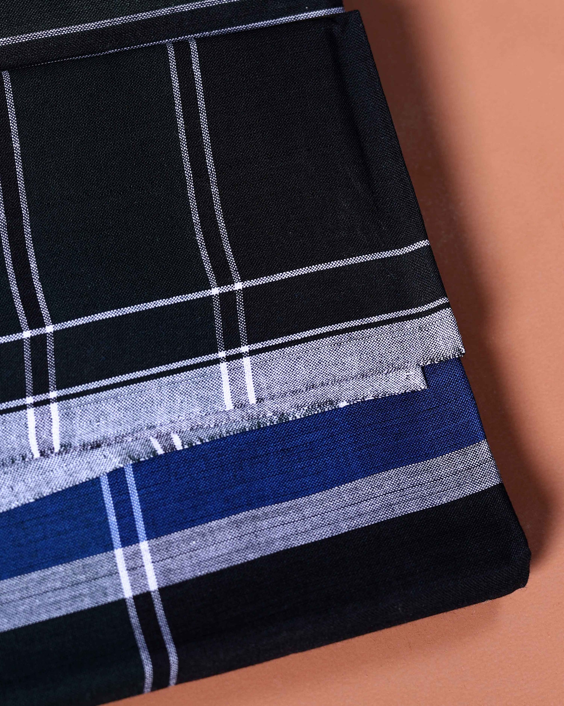 Jkt Brand Men's Premium Cotton Checked Lungi Stitched - Multi-fifteen