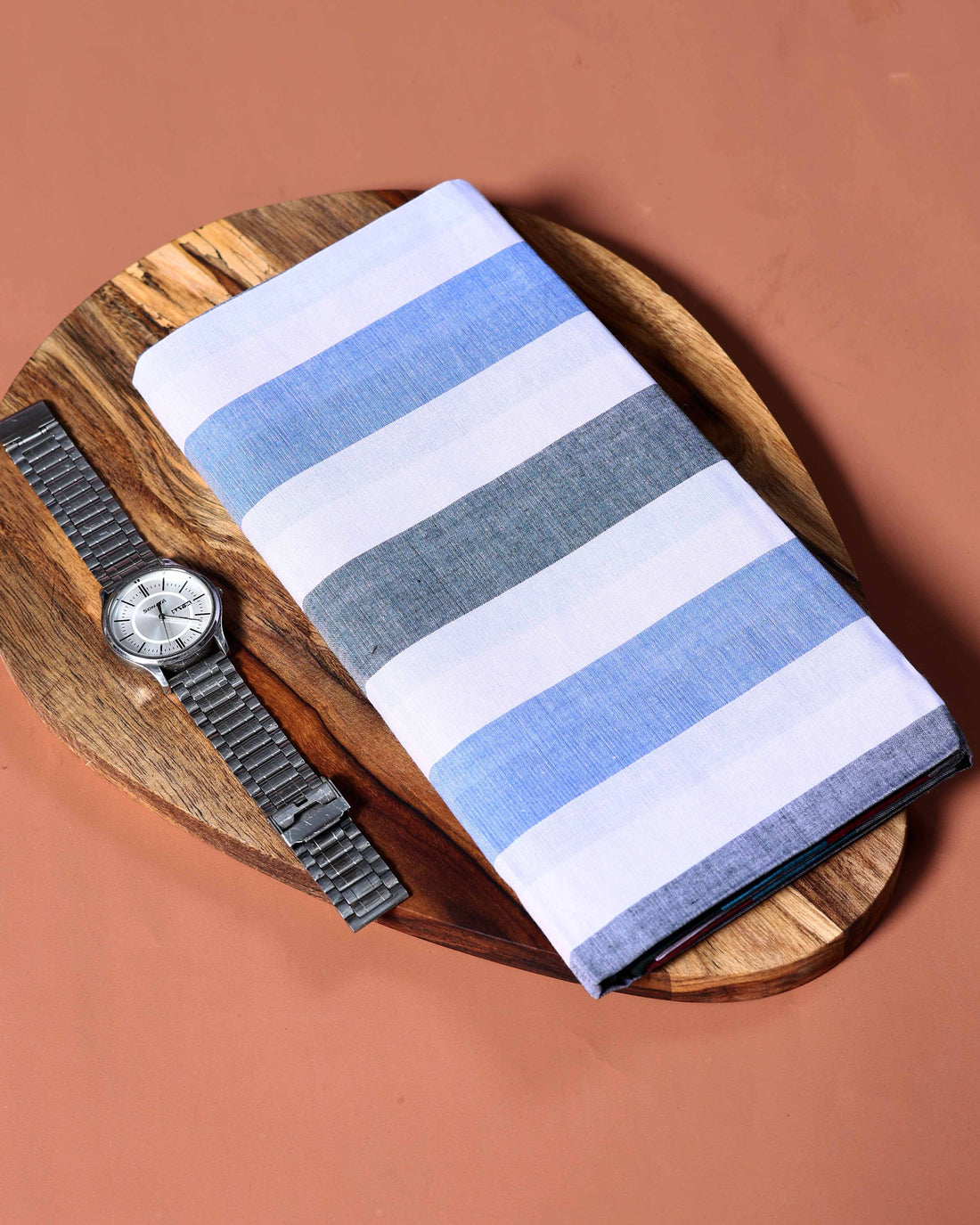 Jkt Brand Men's Premium Cotton Striped Lungi Stitched - White