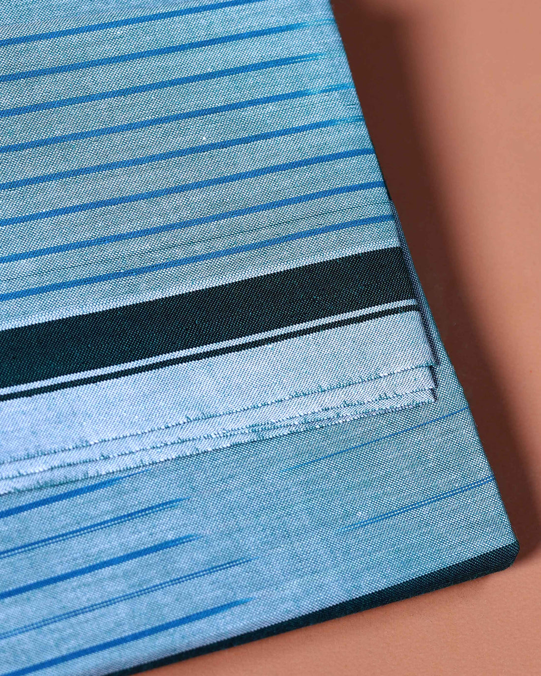 Kibs Brand Men's Premium Cotton Striped Lungi Stitched -  Sky Blue