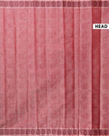 Lightweight Kovai Cotton Saree with Elegant Leaf Pattern and Contrast Border Weave - Onion Pink