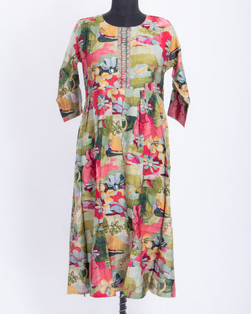 Designer Multi Colour Mirror Work Women's Kurti