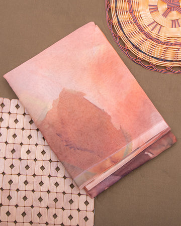 Ethereal Ombre Draped Elegant Lightweight Organza Weave - Peach