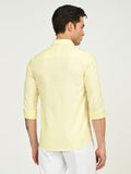 Men’s Native Bull Solid Casual Shirt with Full Sleeves and Chest Pocket - Yellow
