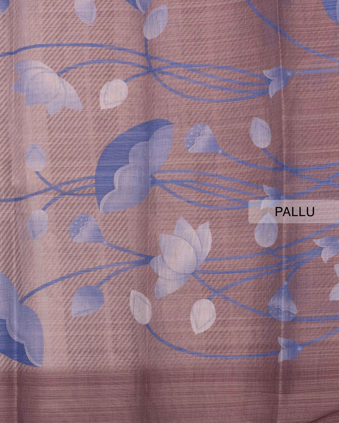 Ethnic Floral Design Tissue Saree - Brown