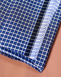 Sangu Brand Men's Premium Cotton Checked Lungi Stitched - Blue