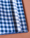 Sangu Brand Men's Premium Cotton Checked Lungi Stitched - Blue-six