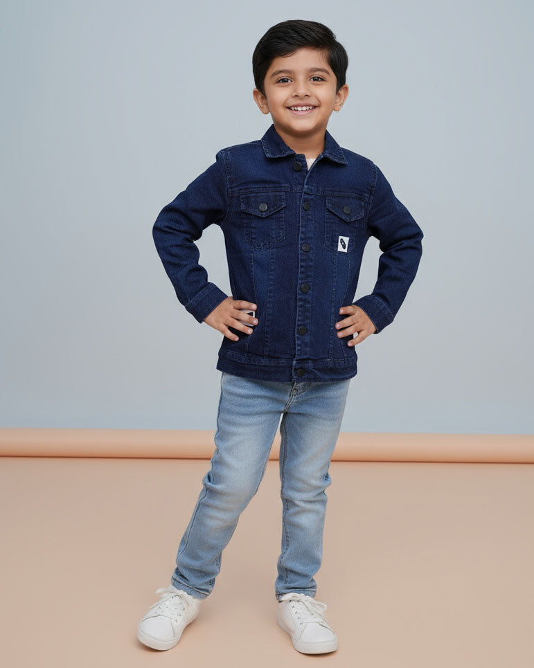 Stylish Boys Denim Shirt with Classic Button-down Design - Blue