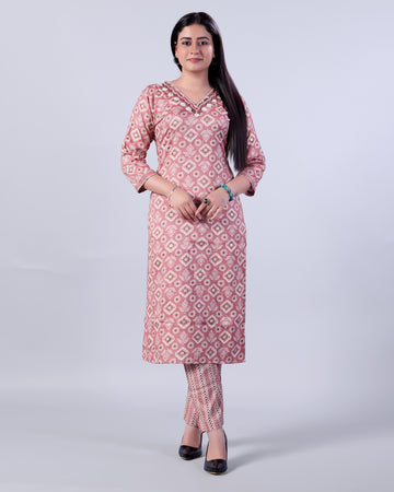 Onion Pink Colour Top & Palazzo Set