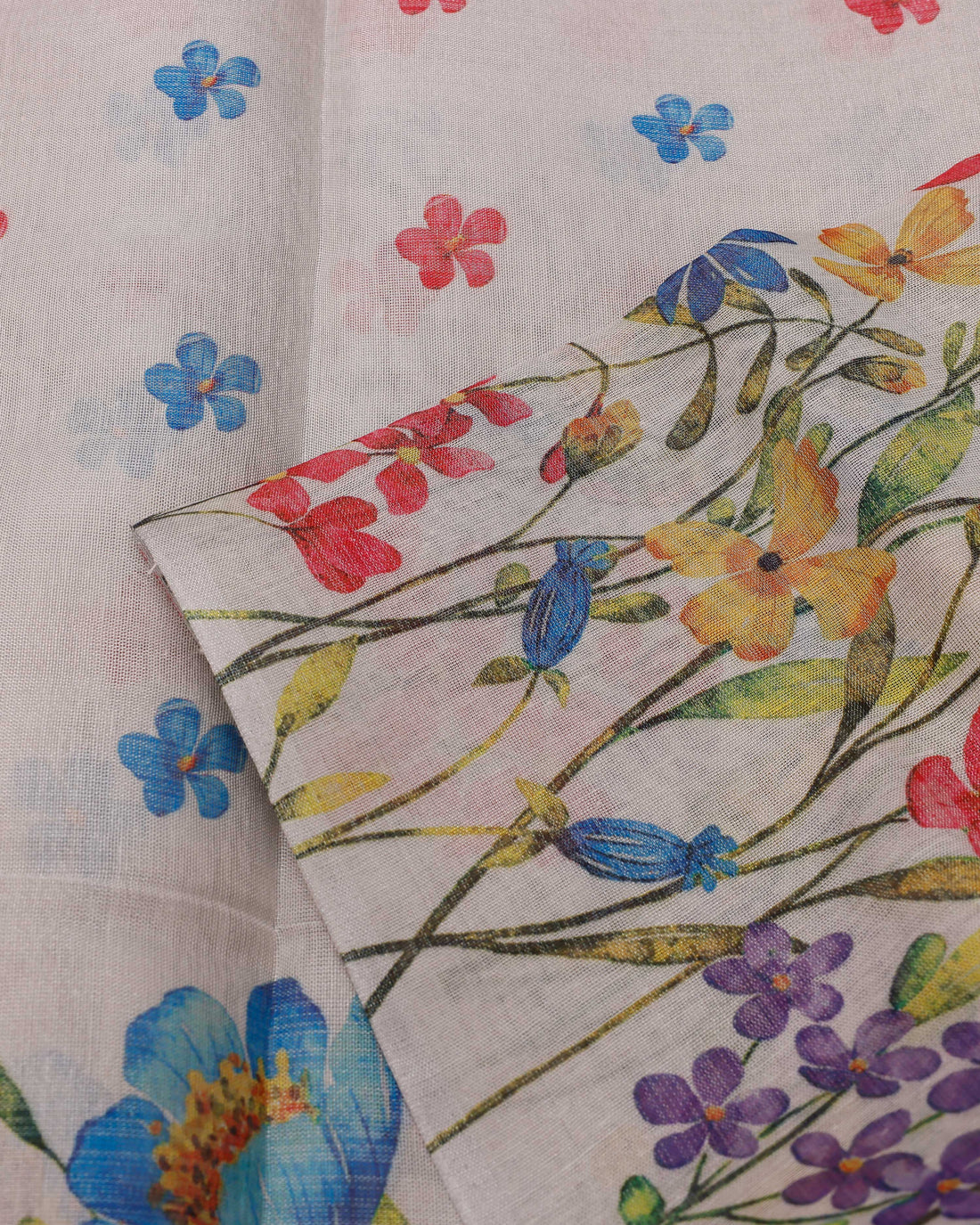 Ethnic Floral Printed Tissue Saree - Grey