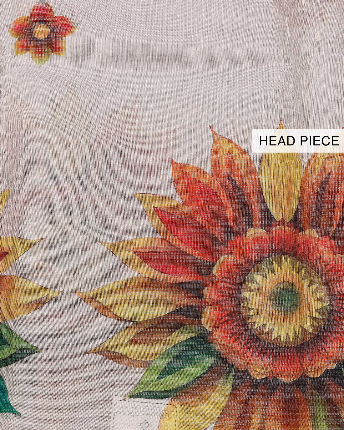 Ethnic Floral Printed Tissue Saree - Grey