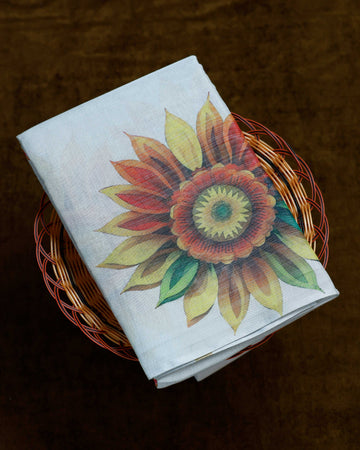 Ethnic Floral Printed Tissue Saree - Grey