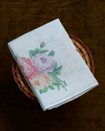 Floral Printed Tissue Saree - Grey