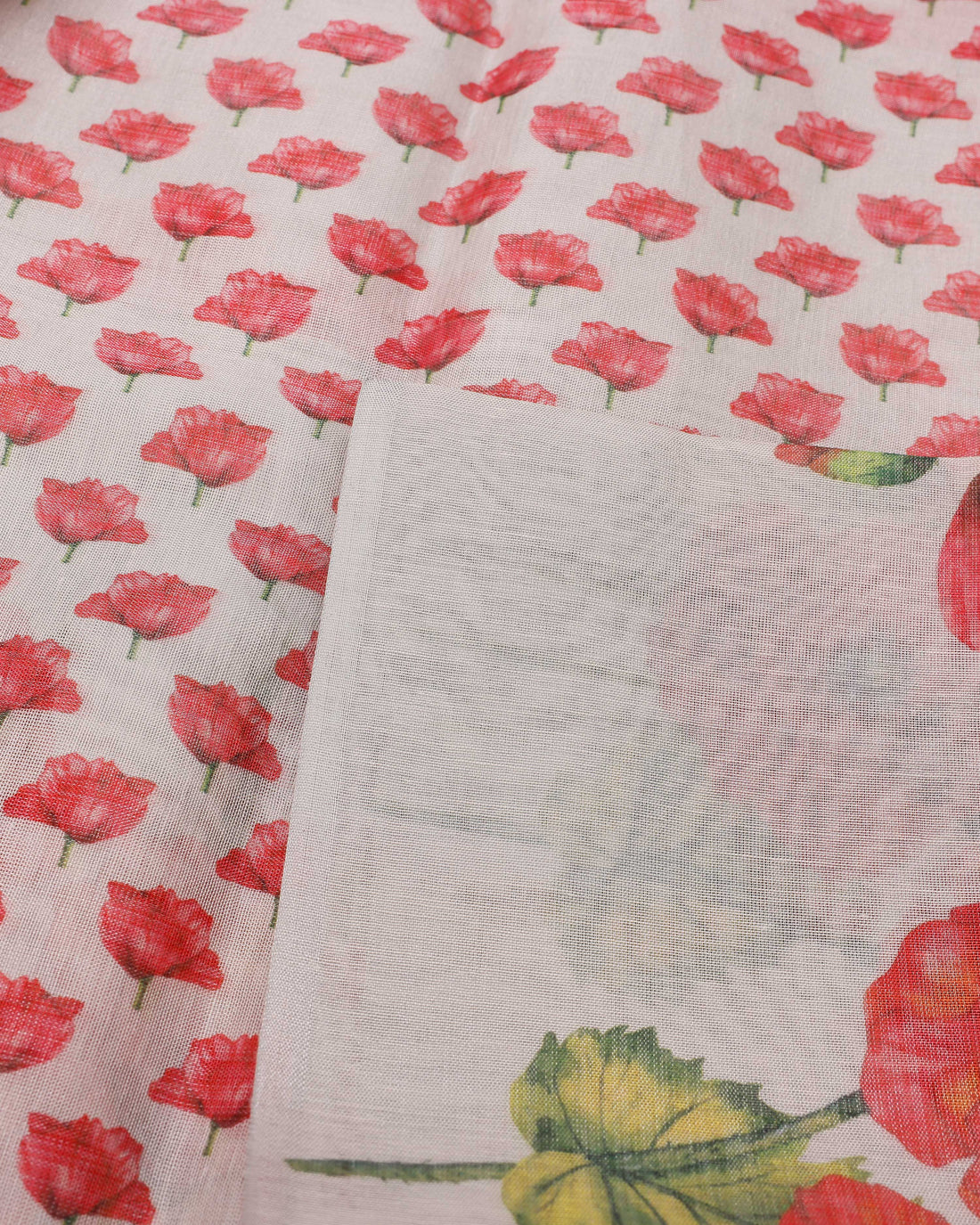 Ethnic Floral Printed Tissue Saree - Grey