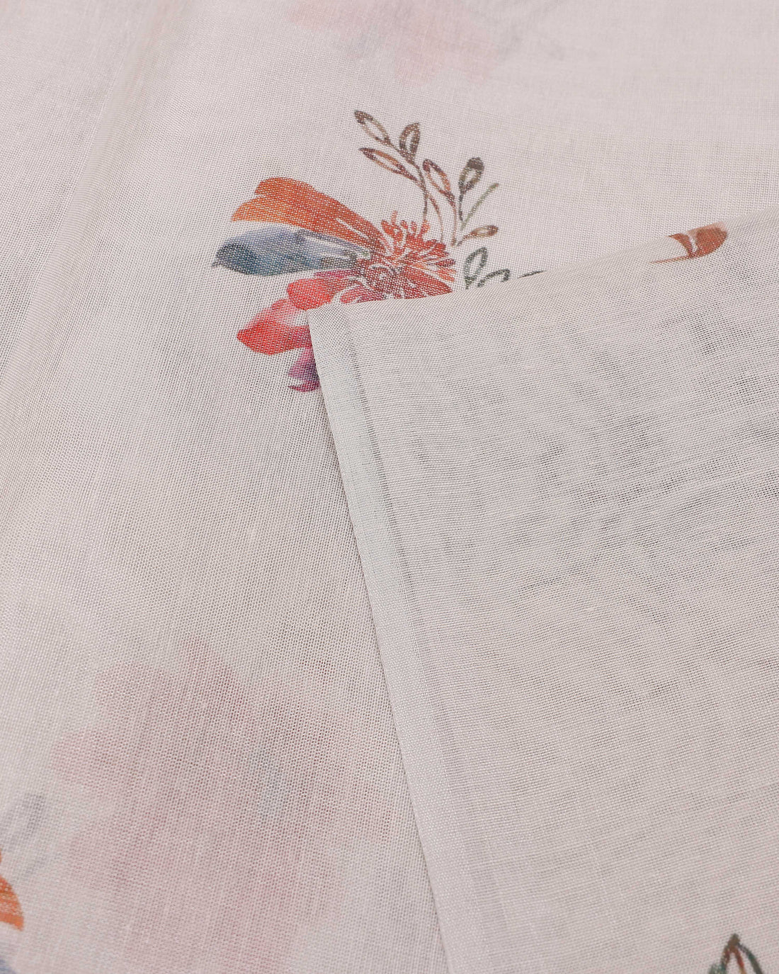 Ethnic Floral Printed Tissue Saree - Grey