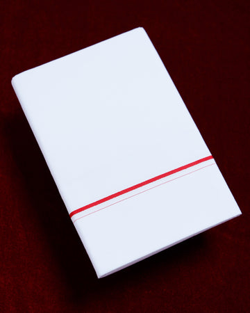 Men's Alaya Cotton Dhoti with Elegant Red Zari Border - White