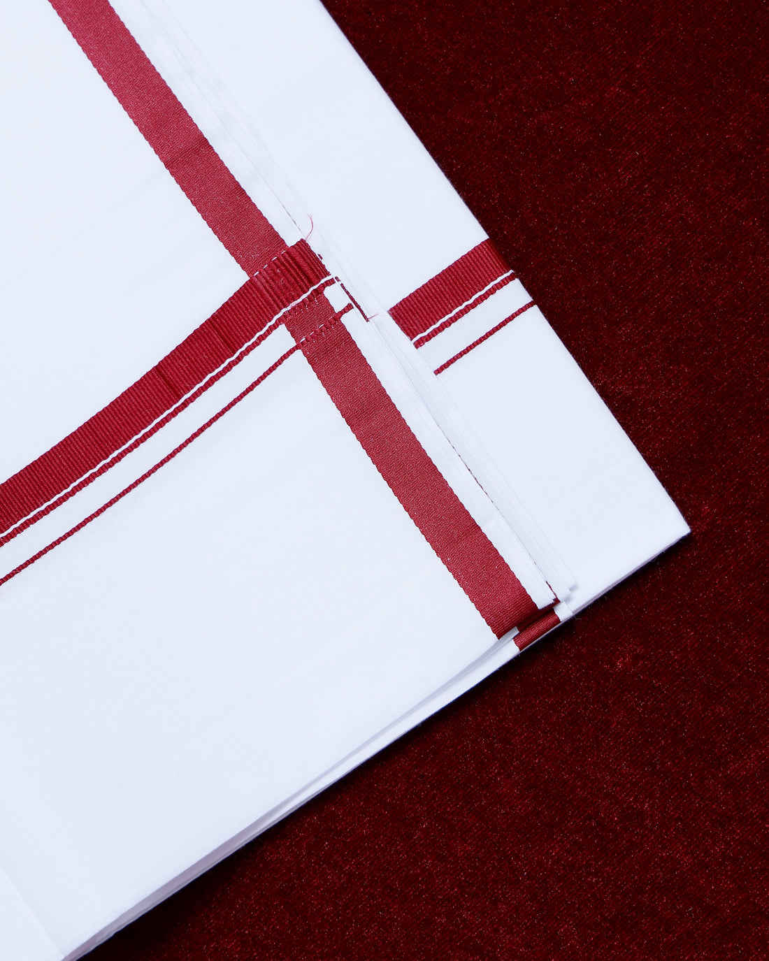 Alaya White Cotton Dhoti with Red Border