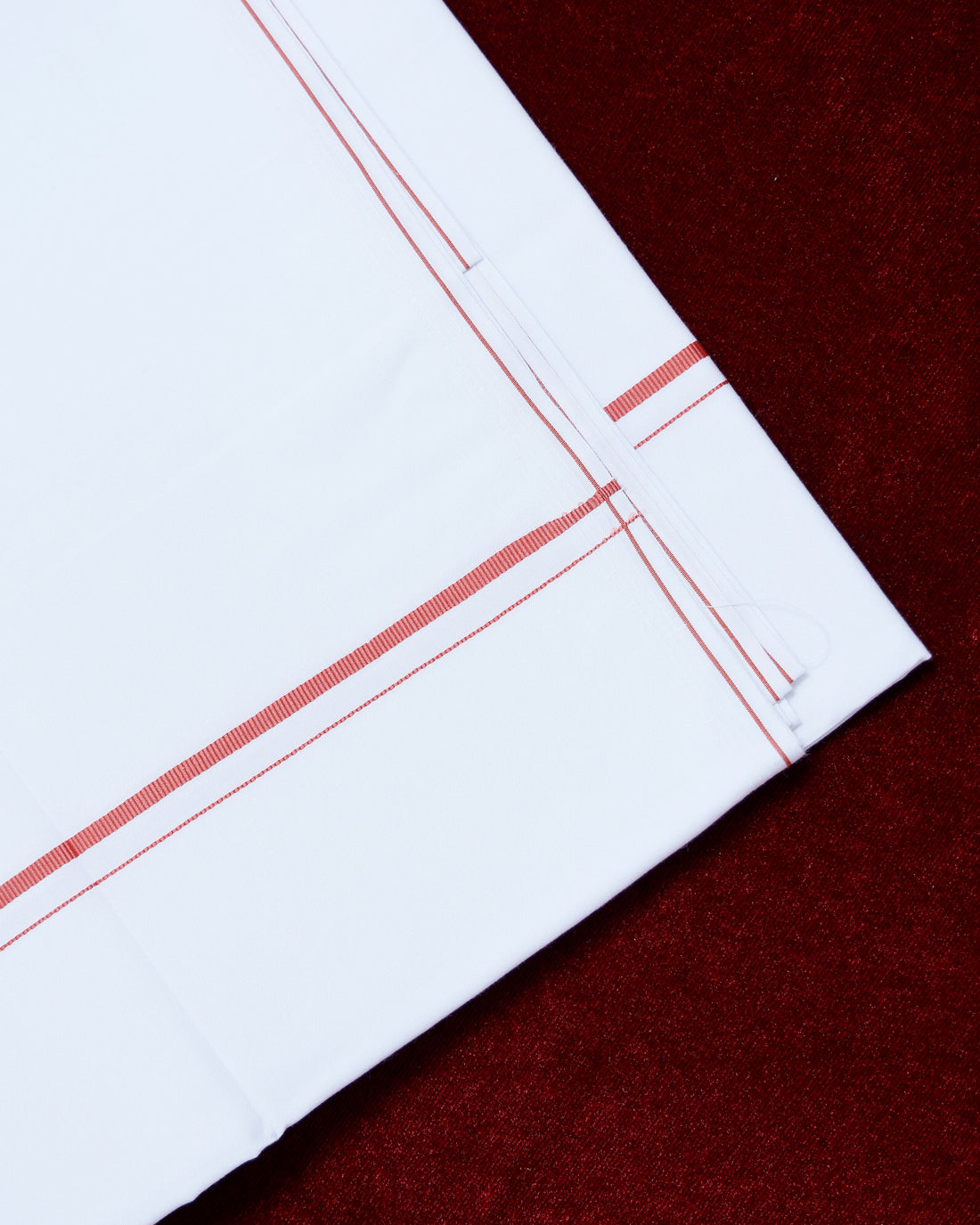 Men's Alaya Cotton Dhoti with Elegant Salmon Zari Border - White